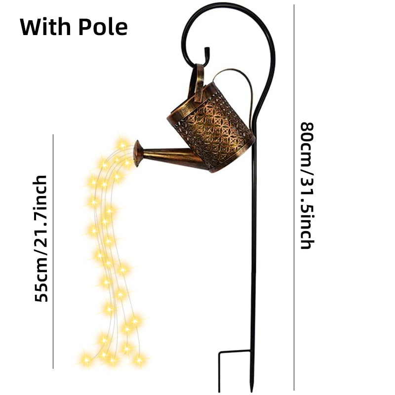 Solar Hanging Watering Can Light