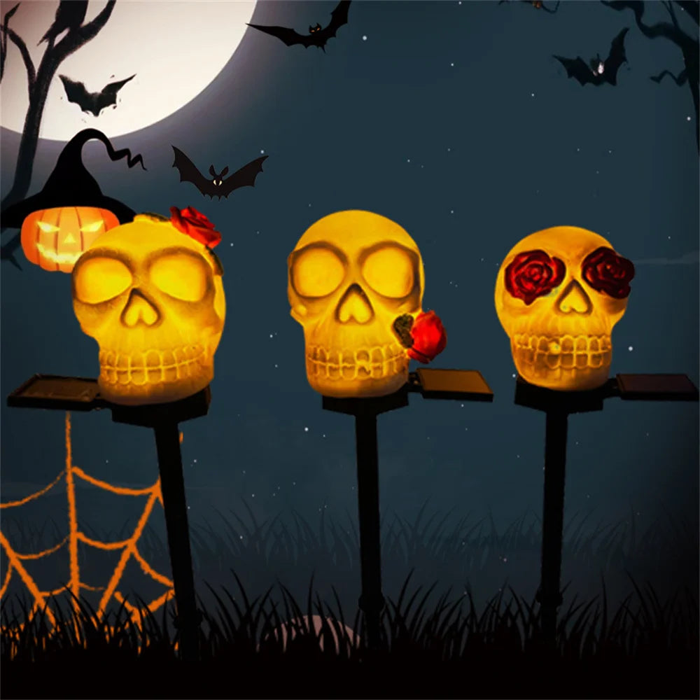 Halloween Solar Skull Stake Lights