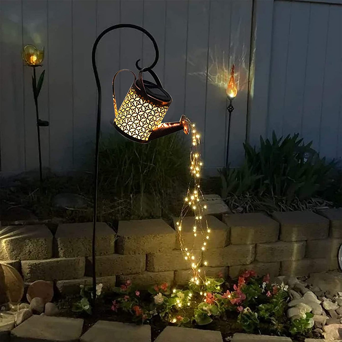 Solar Hanging Watering Can Light